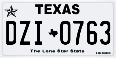 TX license plate DZI0763