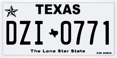 TX license plate DZI0771