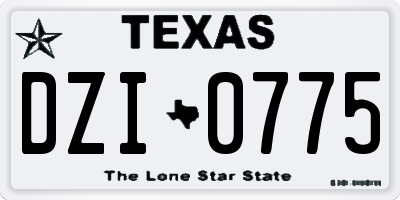 TX license plate DZI0775
