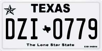 TX license plate DZI0779