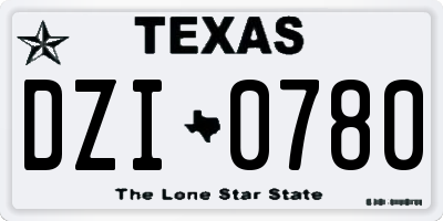 TX license plate DZI0780