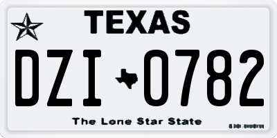 TX license plate DZI0782