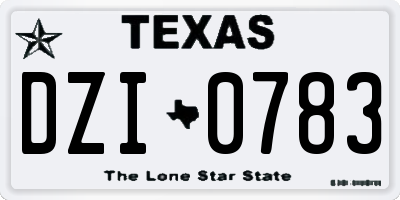 TX license plate DZI0783