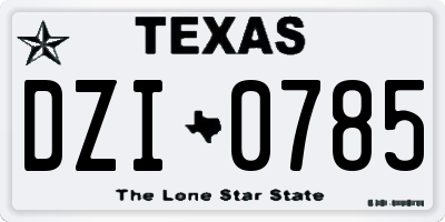 TX license plate DZI0785