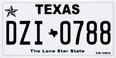 TX license plate DZI0788