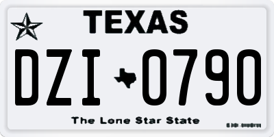 TX license plate DZI0790