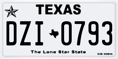 TX license plate DZI0793