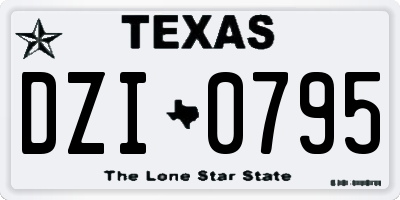 TX license plate DZI0795