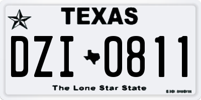 TX license plate DZI0811
