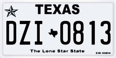 TX license plate DZI0813