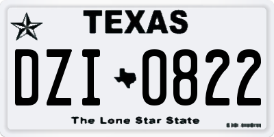TX license plate DZI0822