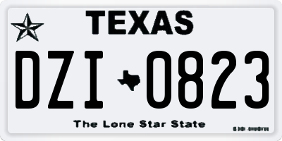 TX license plate DZI0823