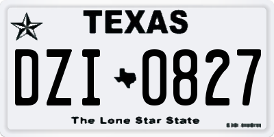 TX license plate DZI0827