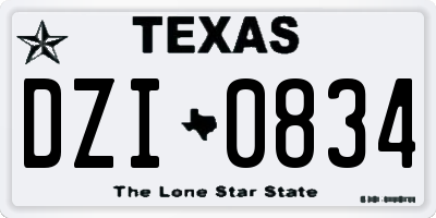 TX license plate DZI0834