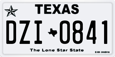 TX license plate DZI0841