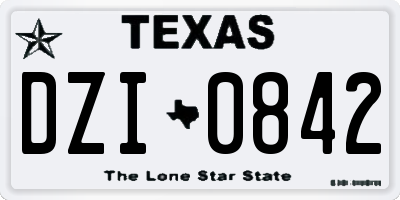 TX license plate DZI0842