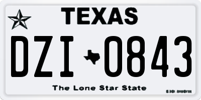TX license plate DZI0843