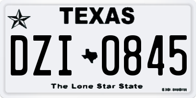 TX license plate DZI0845