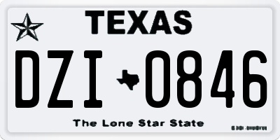 TX license plate DZI0846