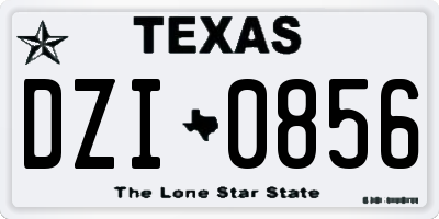 TX license plate DZI0856