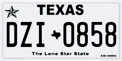 TX license plate DZI0858