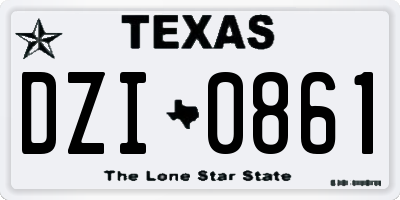TX license plate DZI0861