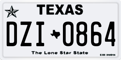 TX license plate DZI0864