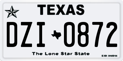 TX license plate DZI0872