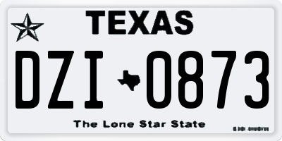 TX license plate DZI0873