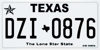 TX license plate DZI0876