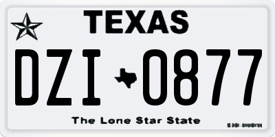 TX license plate DZI0877