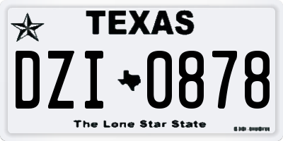 TX license plate DZI0878