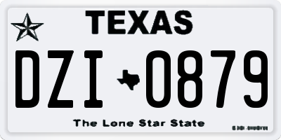 TX license plate DZI0879