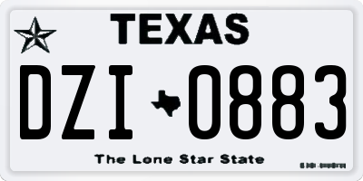TX license plate DZI0883