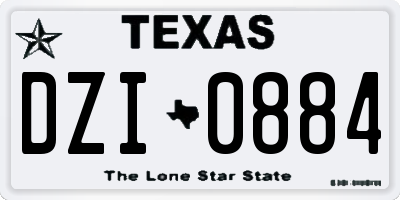 TX license plate DZI0884