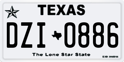 TX license plate DZI0886