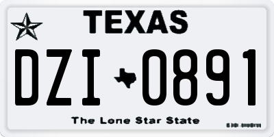 TX license plate DZI0891
