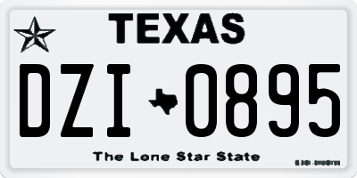 TX license plate DZI0895