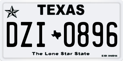 TX license plate DZI0896
