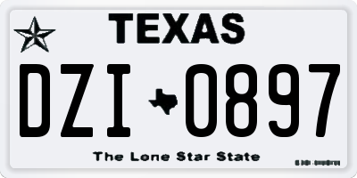 TX license plate DZI0897