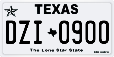 TX license plate DZI0900