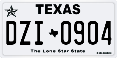 TX license plate DZI0904