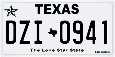 TX license plate DZI0941