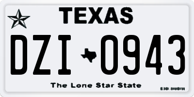 TX license plate DZI0943