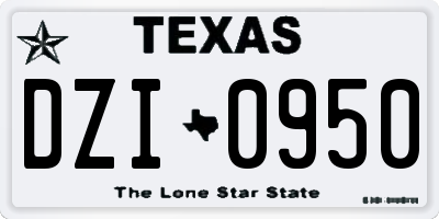 TX license plate DZI0950