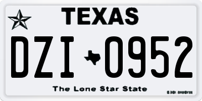 TX license plate DZI0952