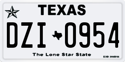 TX license plate DZI0954