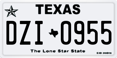 TX license plate DZI0955