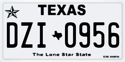 TX license plate DZI0956
