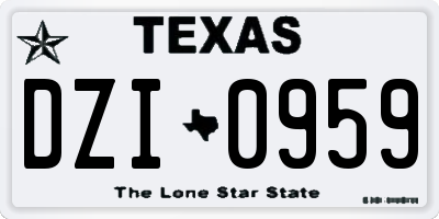 TX license plate DZI0959